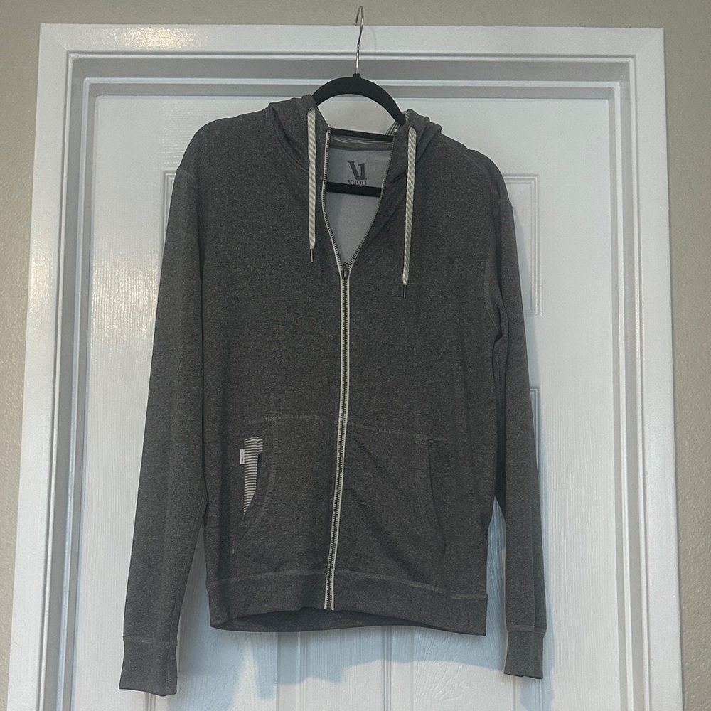 Vuori Charcoal Zip-Up Sweater